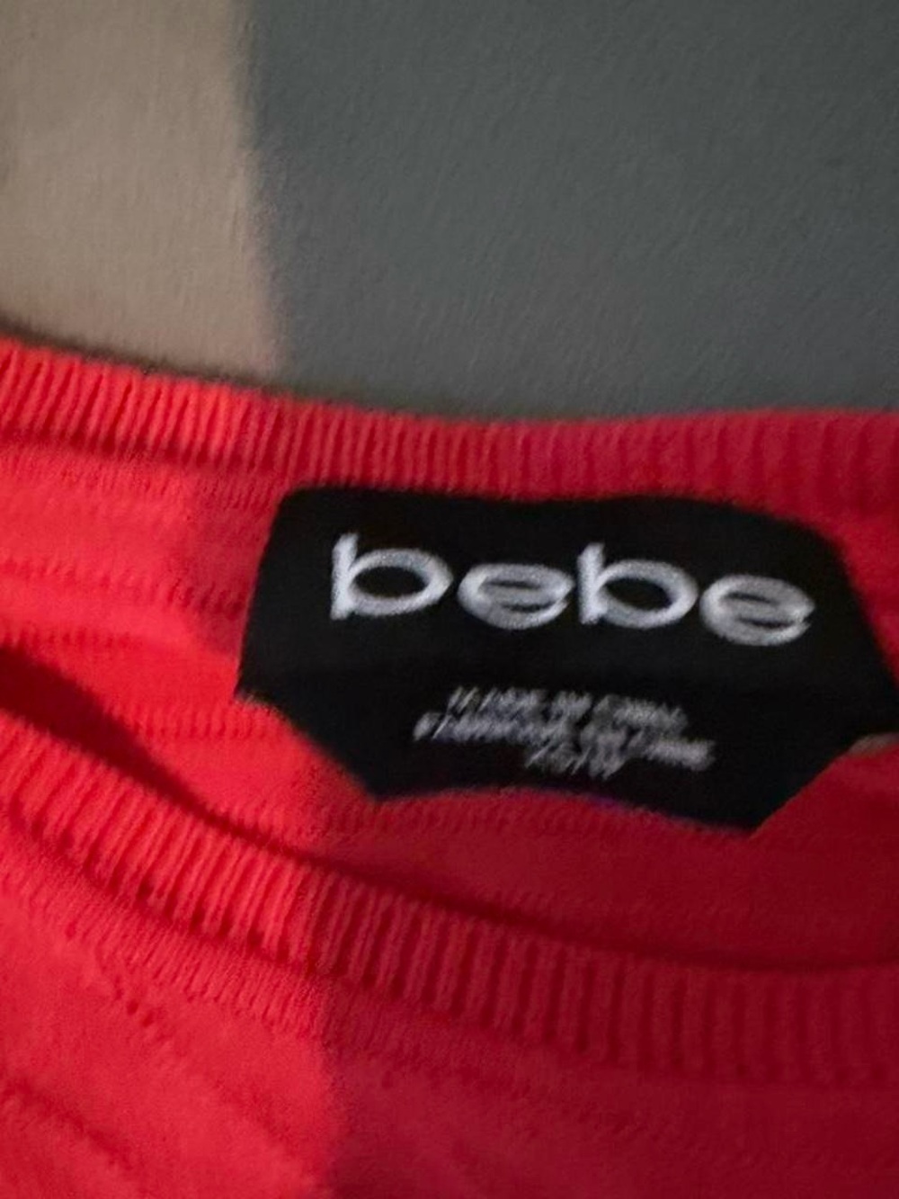 bebe Red Ribbed Mini Dress - Picture 7 of 8